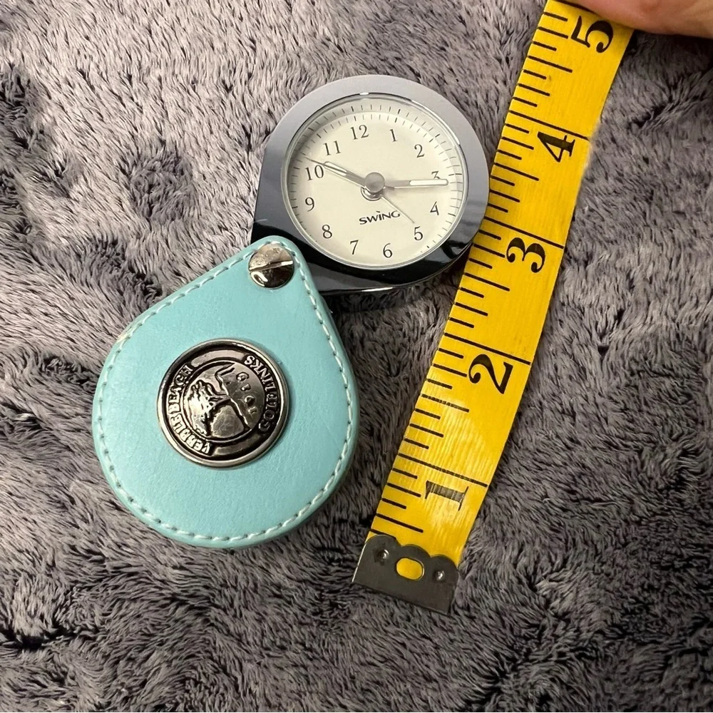 Vintage Swing Portable Watch Teal Leather Pebble Beach Golf links Commerative